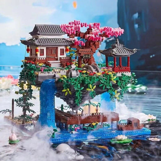 Colorful Japanese Sakura Tree Island Mini Building Blocks - Befez