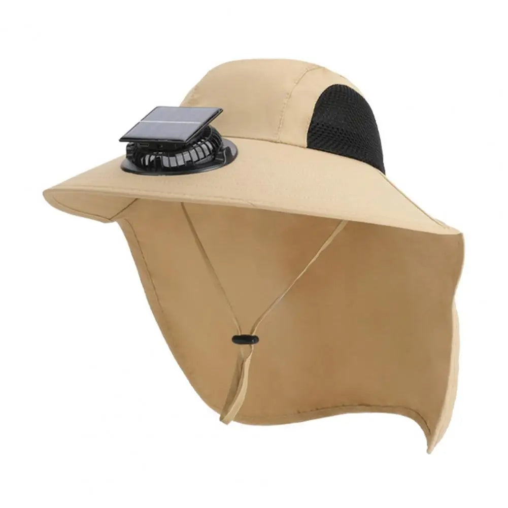 Sun Protection Wide Brim Summer Hat with Solar Fan