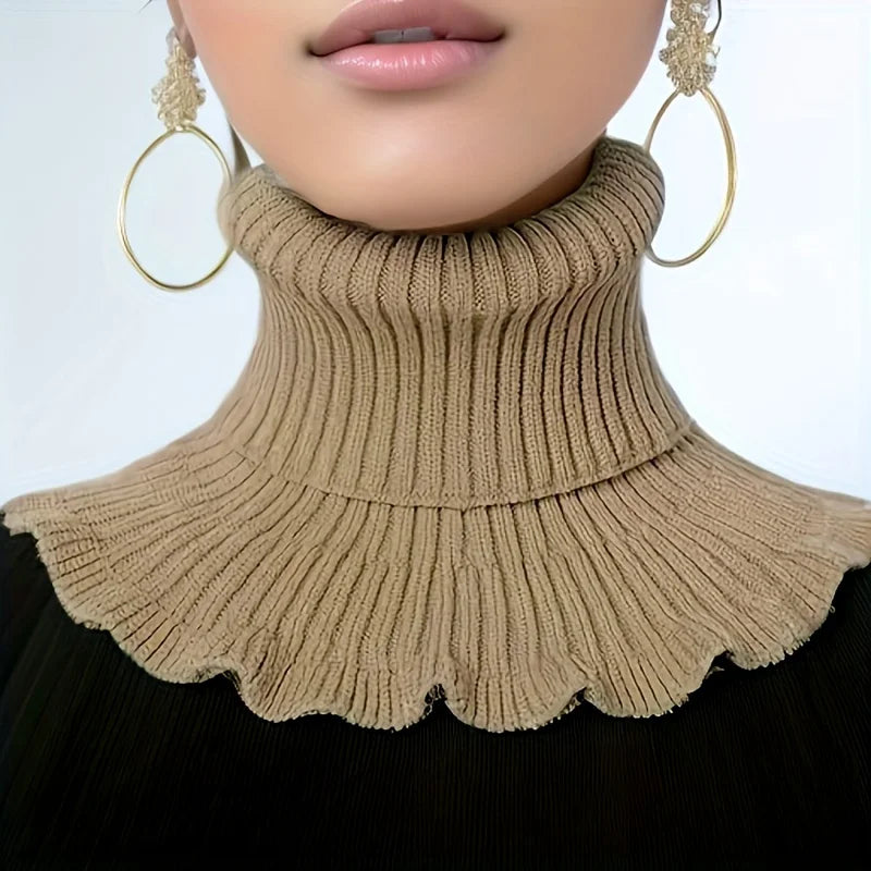 Soft Women's Cable Knit Turtleneck Scarf