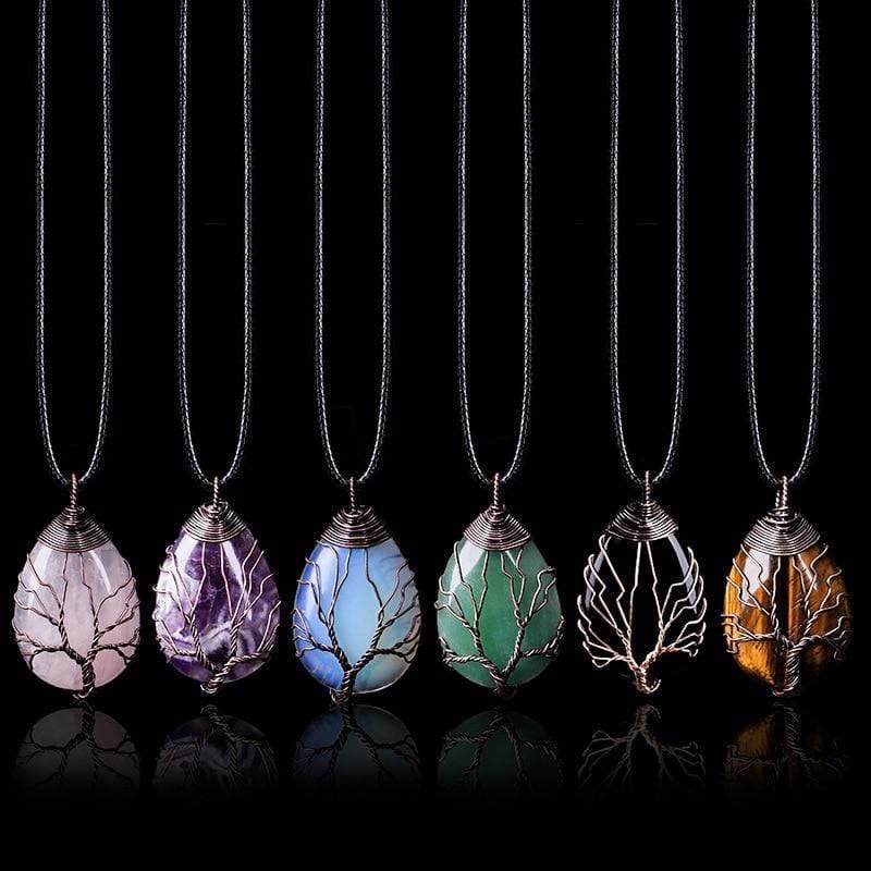 Sparkling Green Stone Teardrop Pendant Necklace