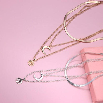 Elegant Layered Tree of Life Pendant Necklace