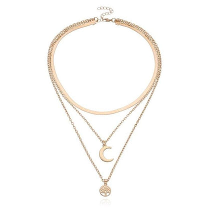 Elegant Layered Tree of Life Pendant Necklace