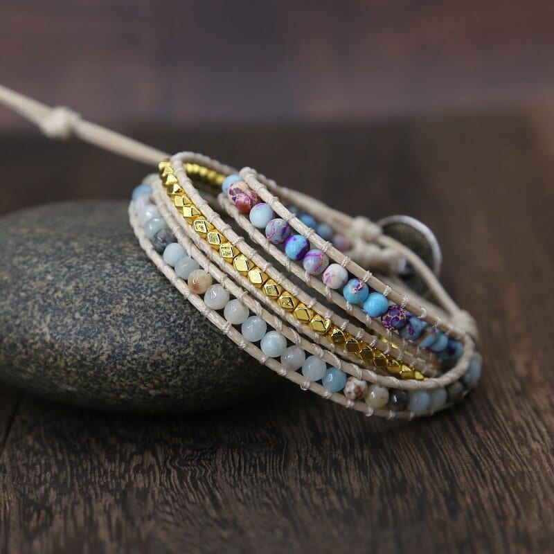 Beautiful Gemstone Energy Wrap Bracelet