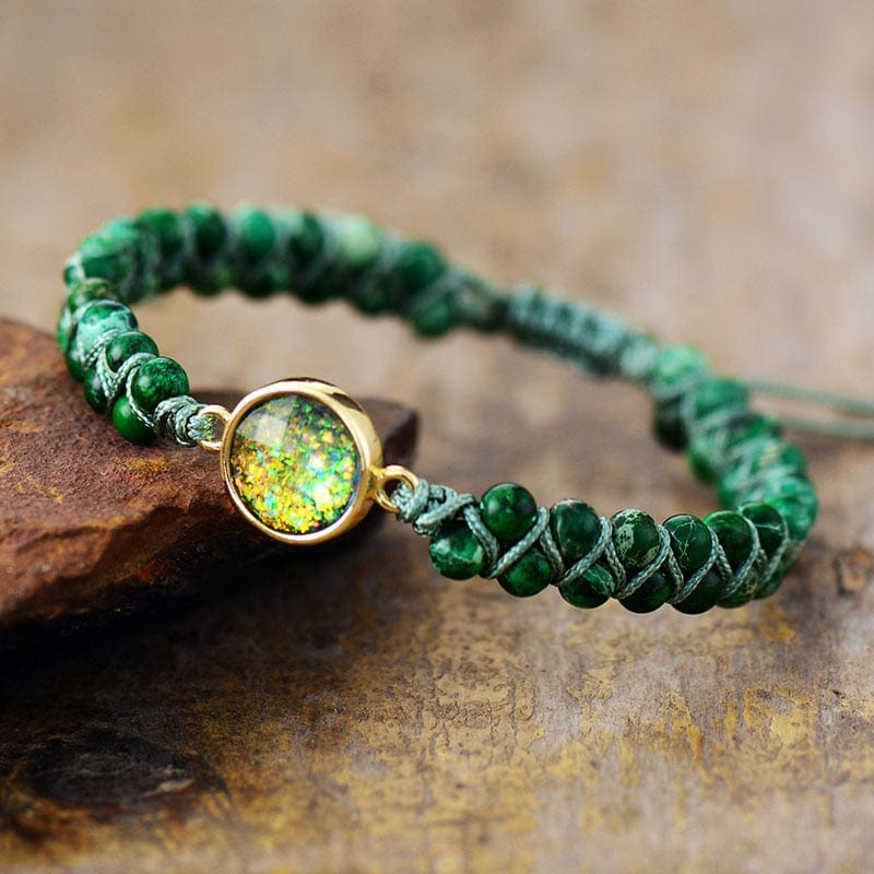 Natural Opal Jasper Earthy Gemstone Bracelet