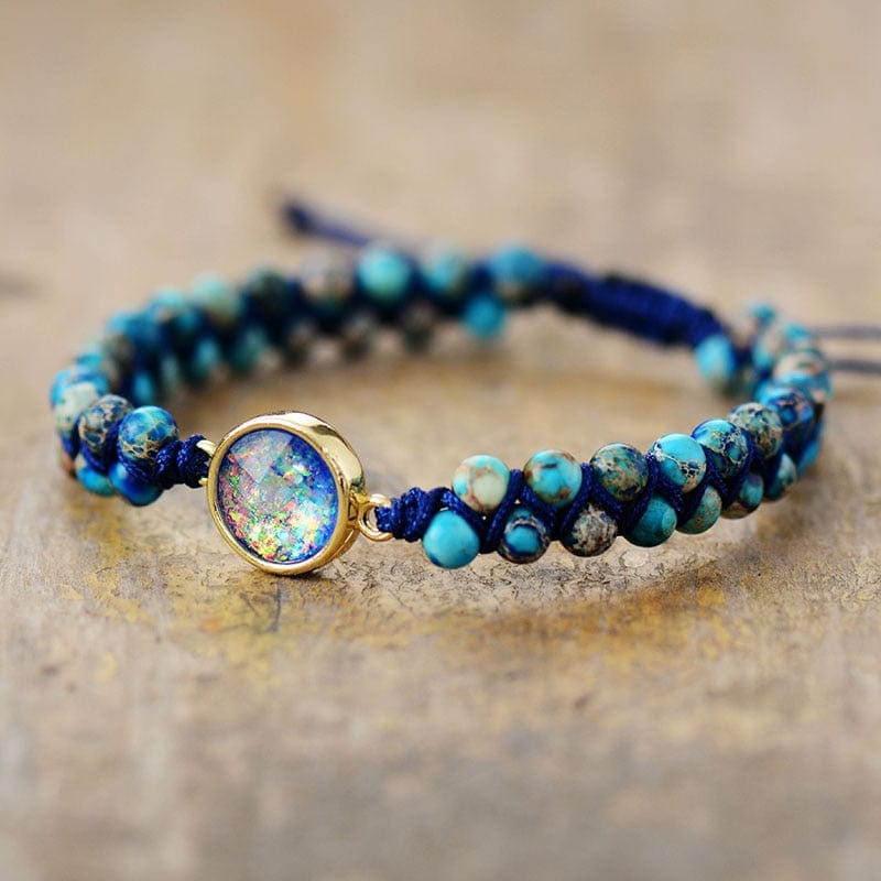 Beachy Gemstone Opal Jasper Sea Bracelet