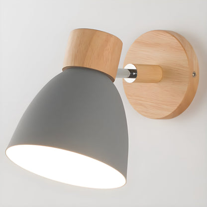 Rustic Wood Wall Light with Switch for Bedroom