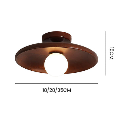Simple Wood Round Ceiling Lamp for Home Lighting