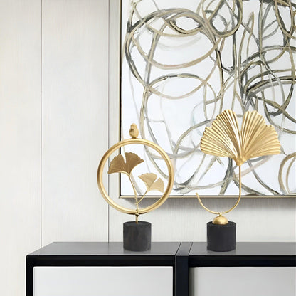 Simple Nature Inspired Leaf Decor Statue