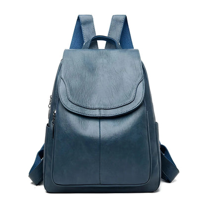 Classic Brown Leather Ladies Backpack