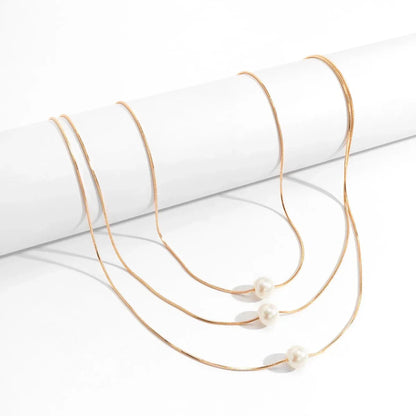Classic Pearl Rope Chain Necklace