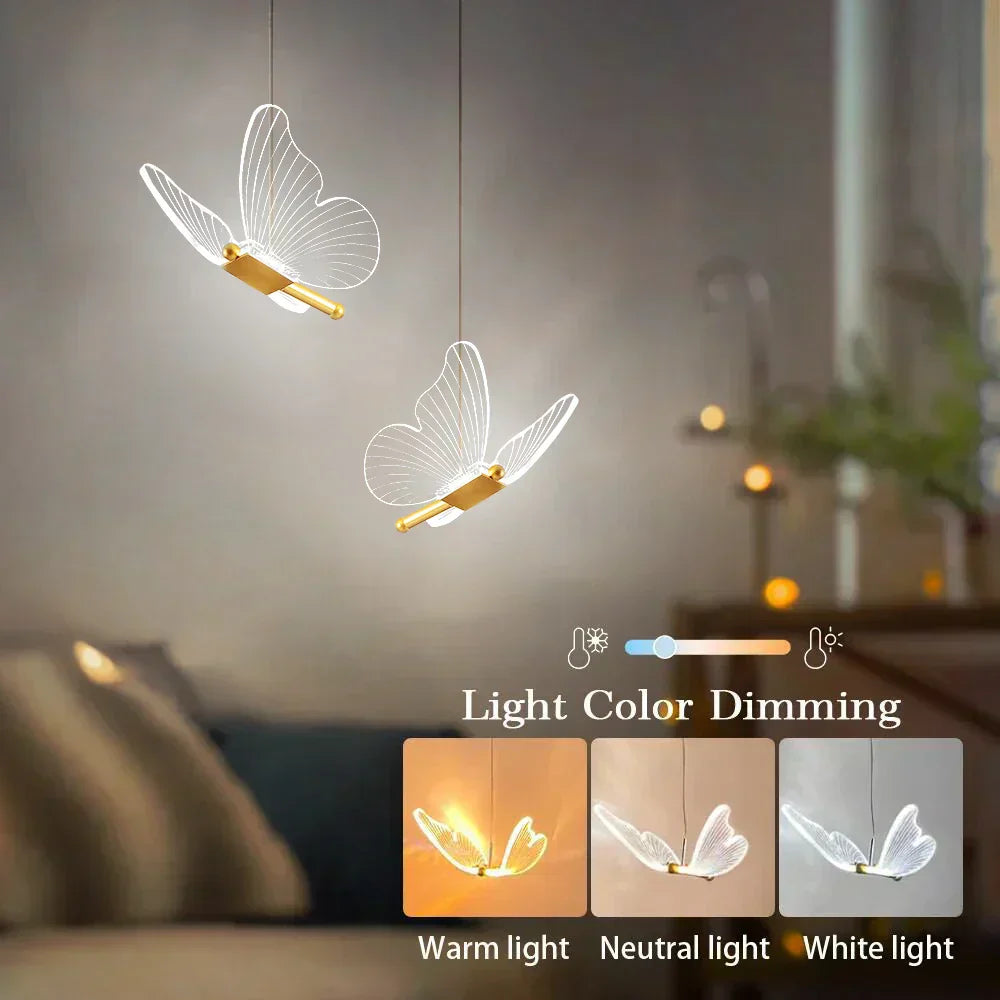 Stylish LED Butterfly Pendant Light