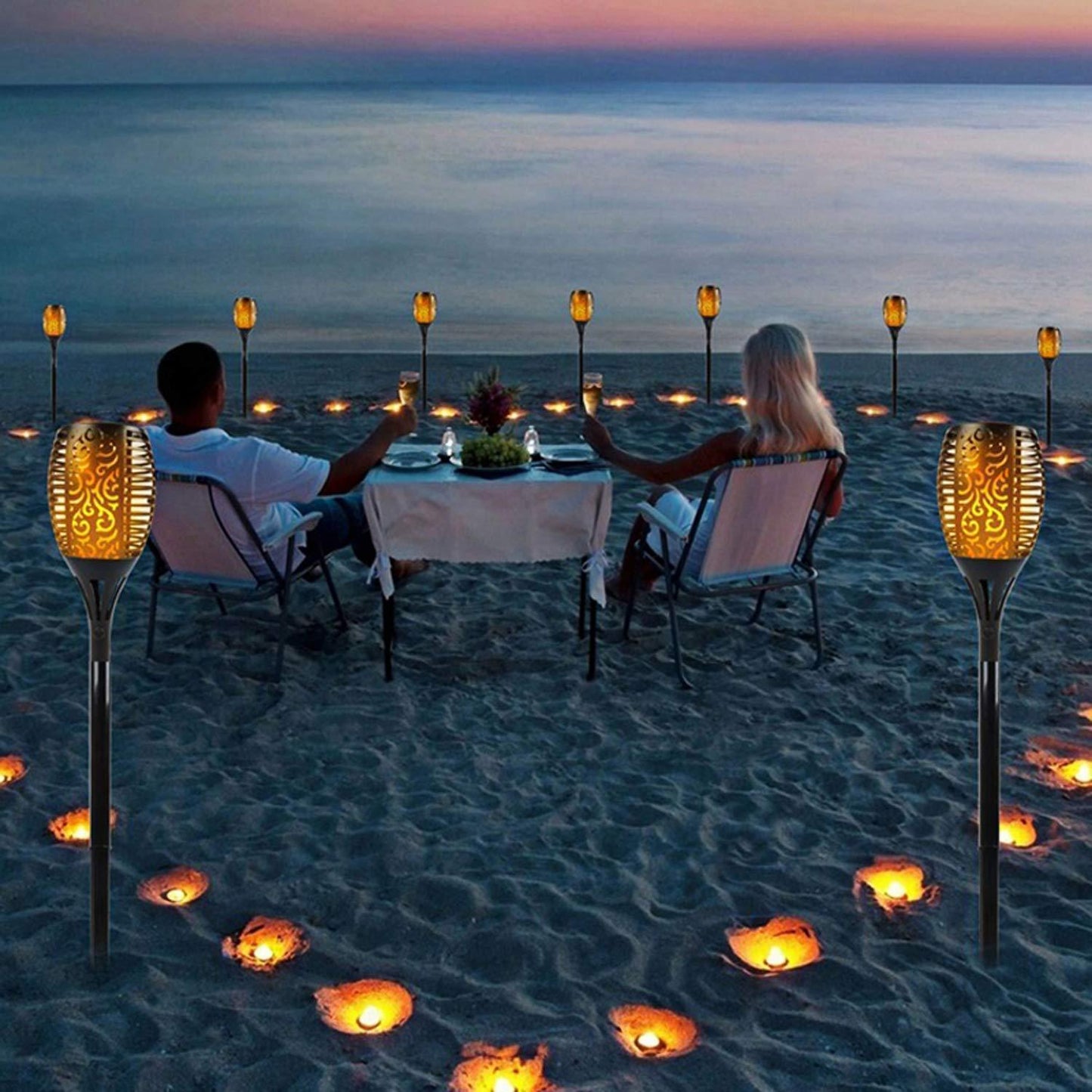Colorful Outdoor Solar Flame Lamp
