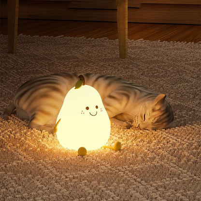 Soft LED Nightlight Pear - Rechargeable Color Changing Lamp