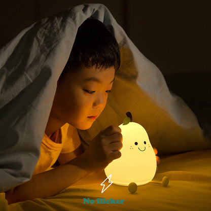 Soft LED Nightlight Pear - Rechargeable Color Changing Lamp