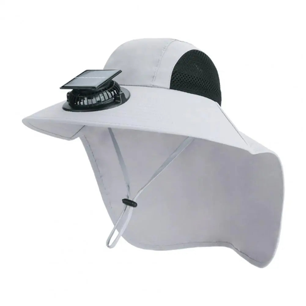 Sun Protection Wide Brim Summer Hat with Solar Fan