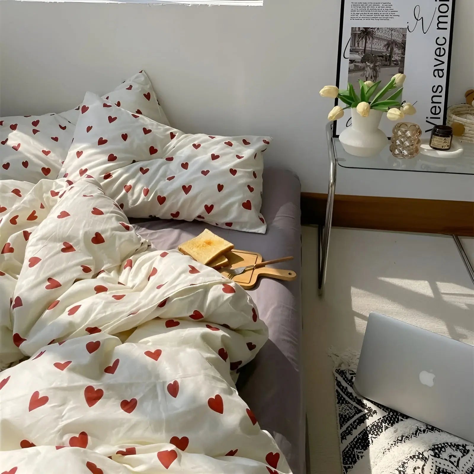 Romantic Heart Pattern Bedding Set - Befez