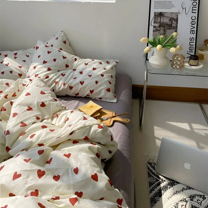 Romantic Heart Pattern Bedding Set - Befez