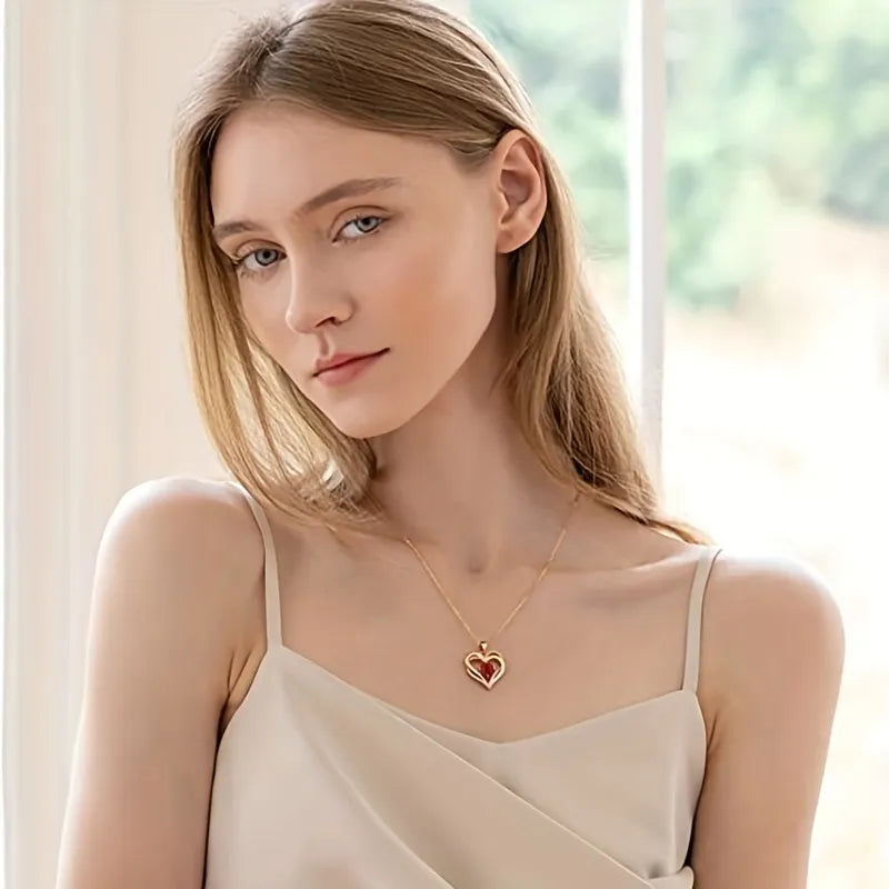 Beautiful Rose Pendant Necklace Gift Set