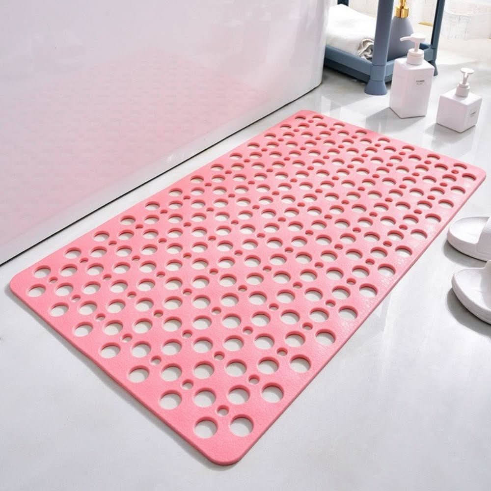 Antibacterial Bathroom Mat with Suction Cups and Fast Drainage