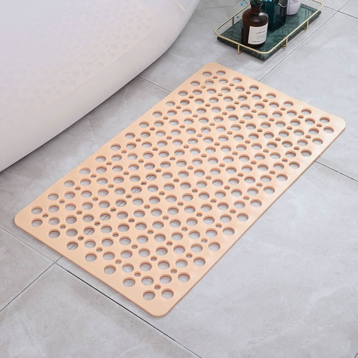Antibacterial Bathroom Mat with Suction Cups and Fast Drainage