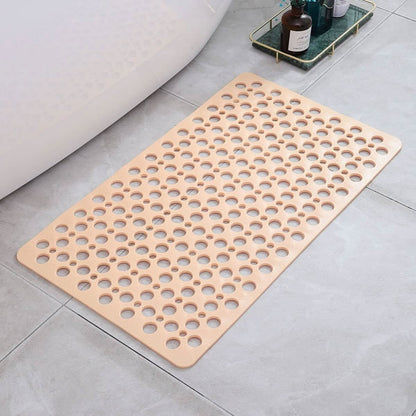 Antibacterial Bathroom Mat with Suction Cups and Fast Drainage