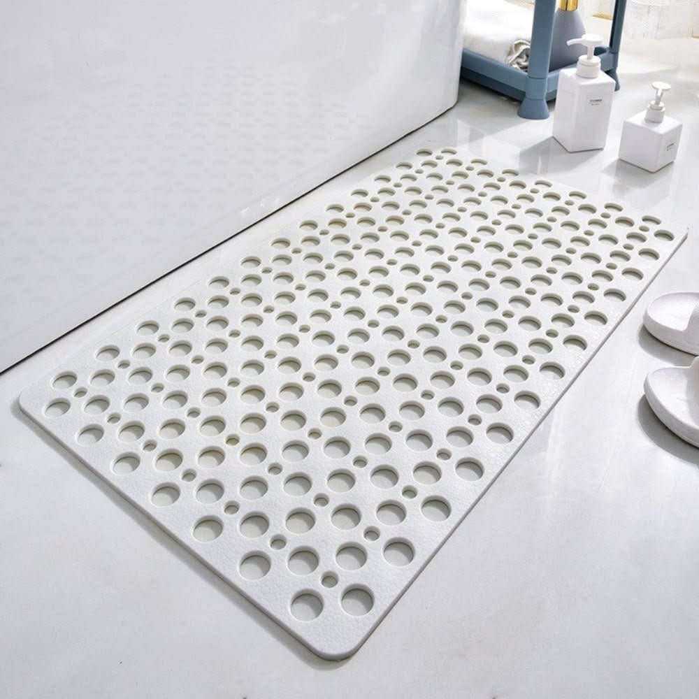 Antibacterial Bathroom Mat with Suction Cups and Fast Drainage