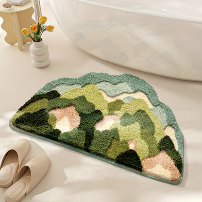 Plush Bathroom Rug Floral Design Extra Soft Non Slip Mat