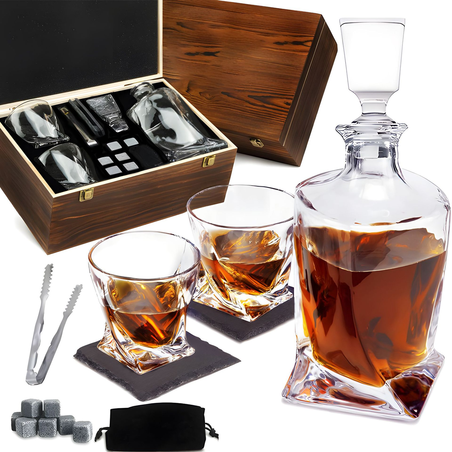 Premium Glass Whiskey Decanter and Tumbler Set - Befez