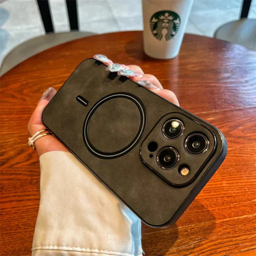 Premium Leather Phone Cover with Magnet Closure