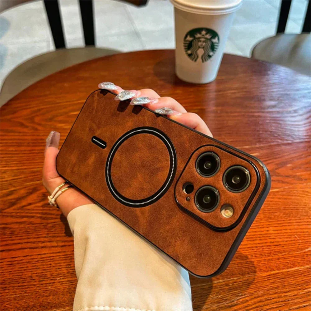 Premium Leather Phone Cover with Magnet Closure