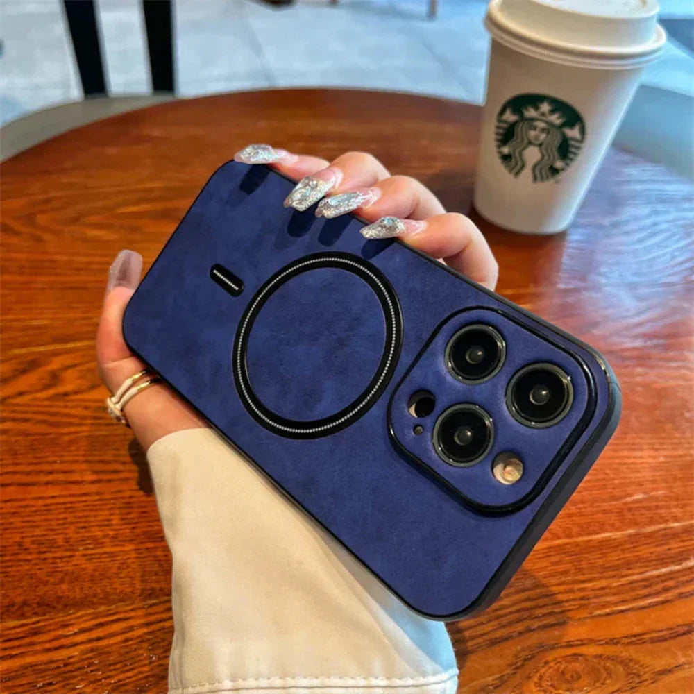 Premium Leather Phone Cover with Magnet Closure