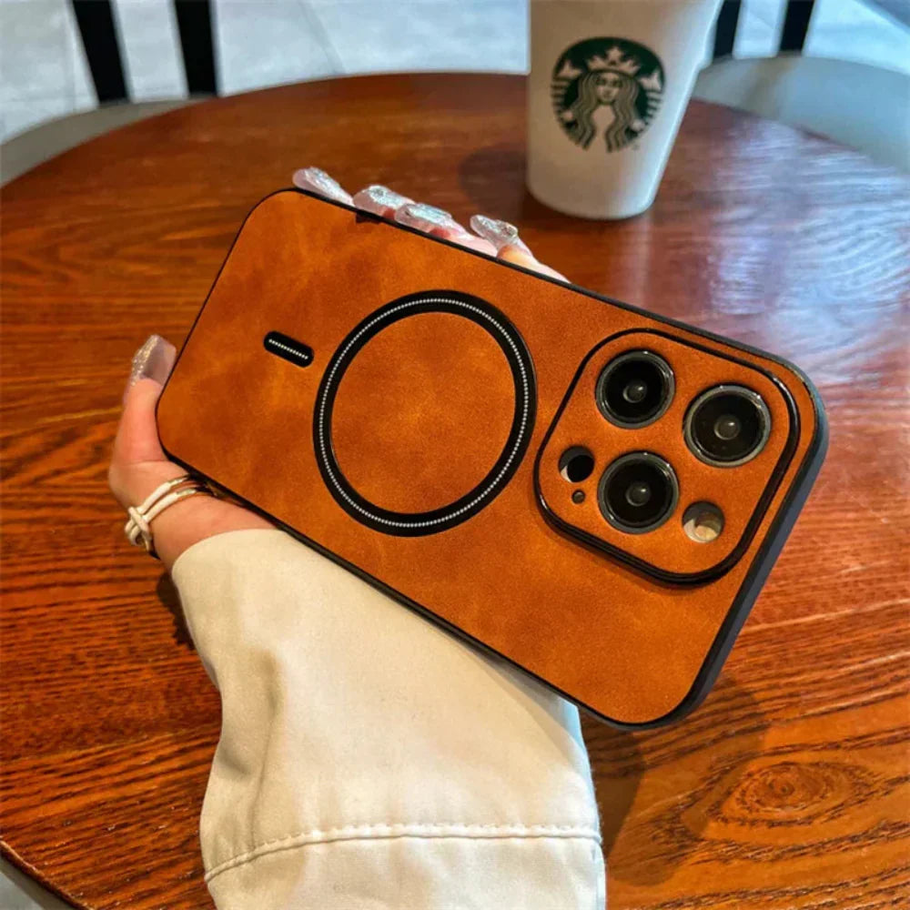 Premium Leather Phone Cover with Magnet Closure