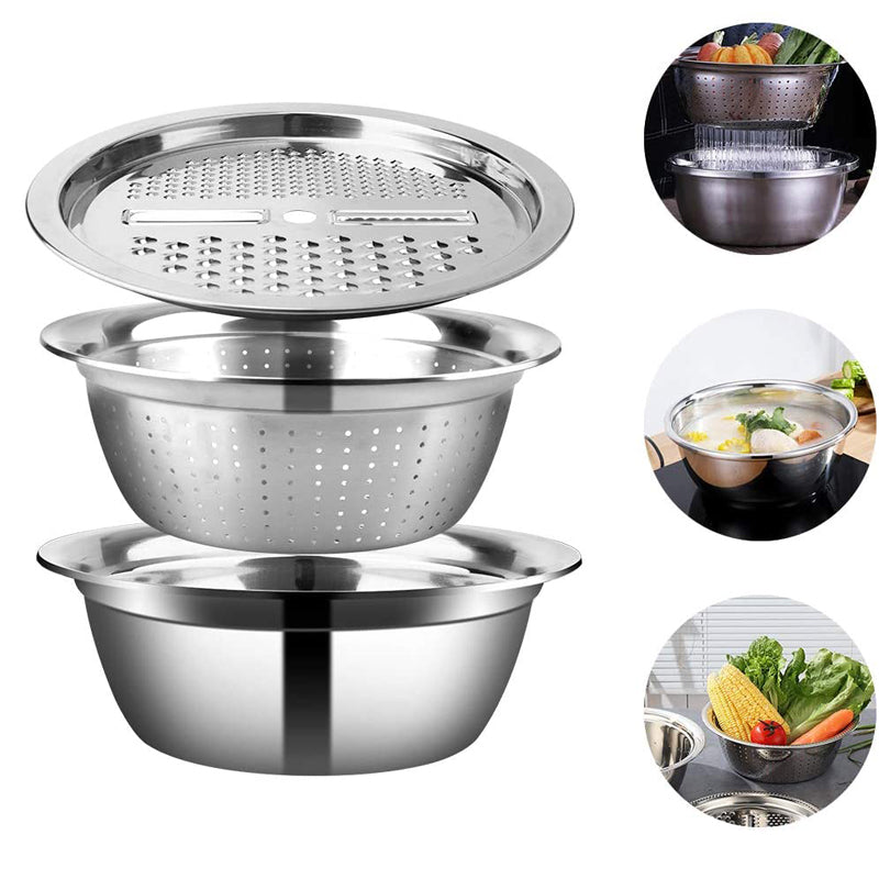 Premium 3-in-1 Stainless Steel Cutting Board