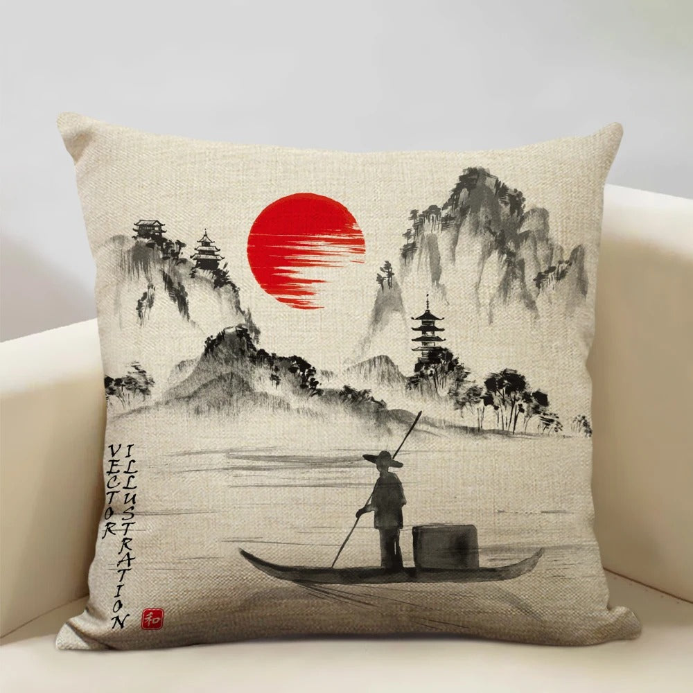 Beautiful Mount Fuji Decorative Pillow Cover