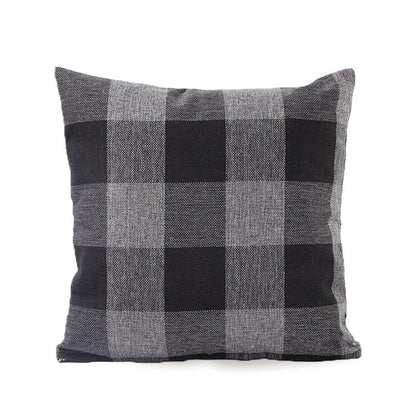 Warm Plaid Throw Pillow Cover in Rustic Style