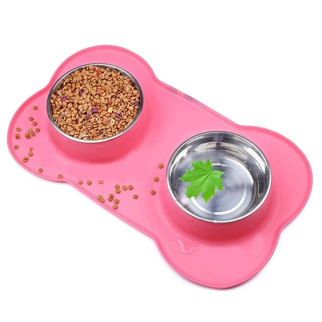 Dual Pet Food Bowl Set