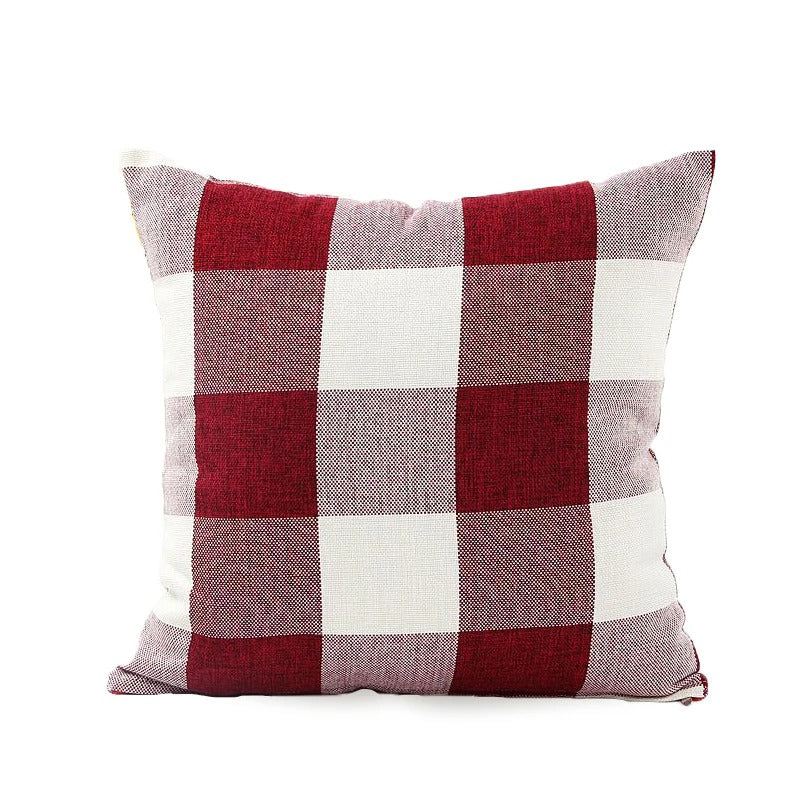 Warm Plaid Throw Pillow Cover in Rustic Style