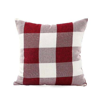 Warm Plaid Throw Pillow Cover in Rustic Style