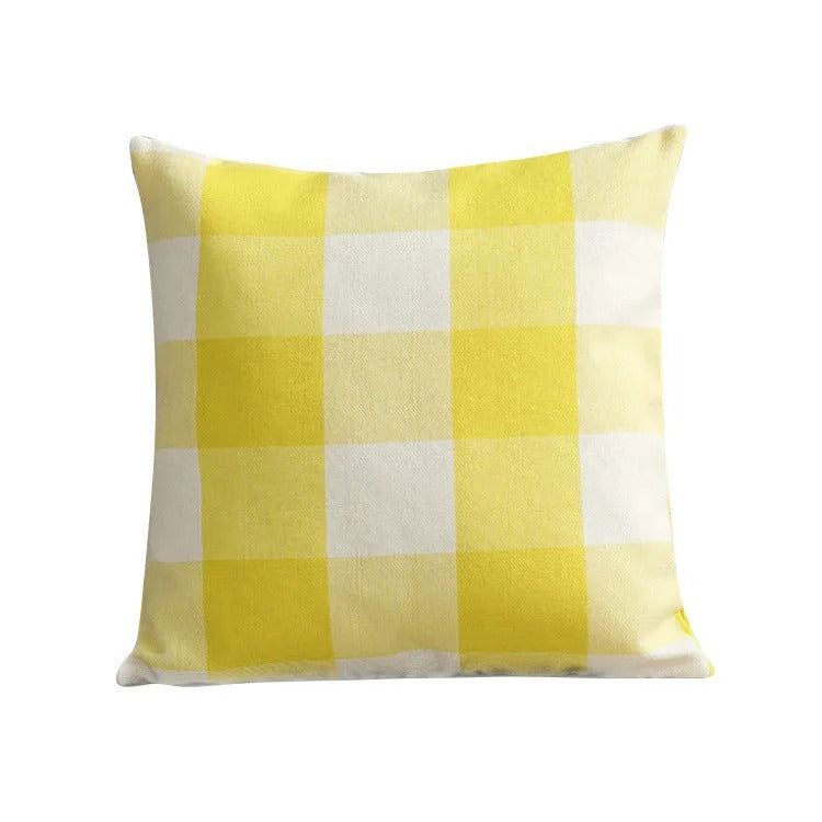 Warm Plaid Throw Pillow Cover in Rustic Style