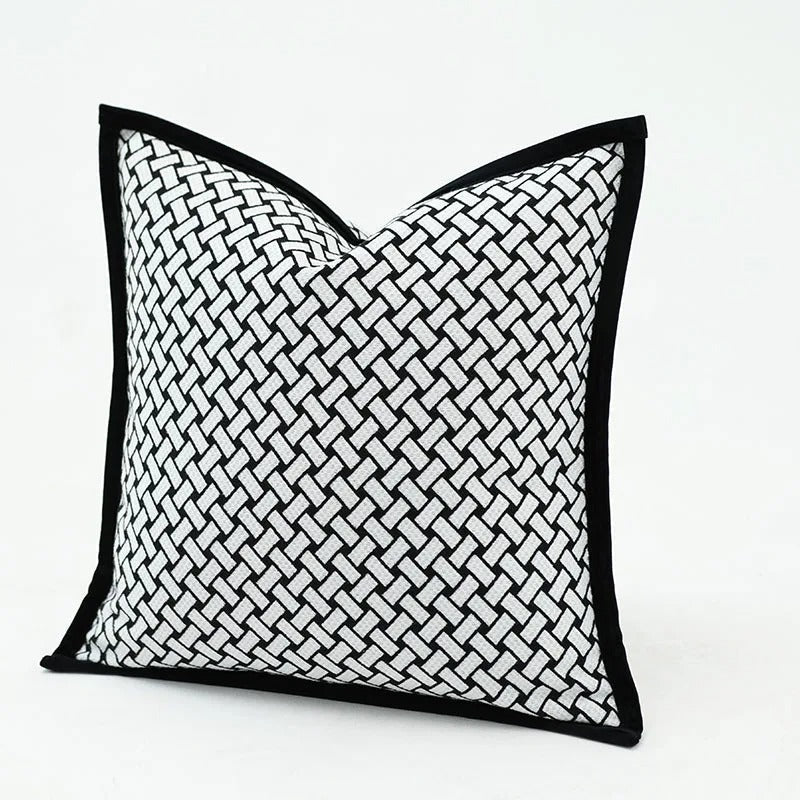 Soft Plush Reversible Geometric Cushion Cover