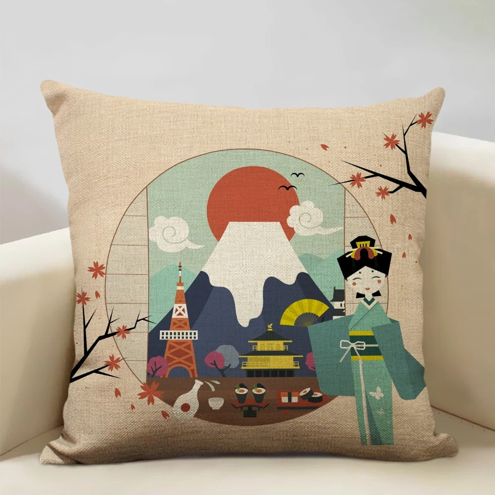 Beautiful Mount Fuji Decorative Pillow Cover