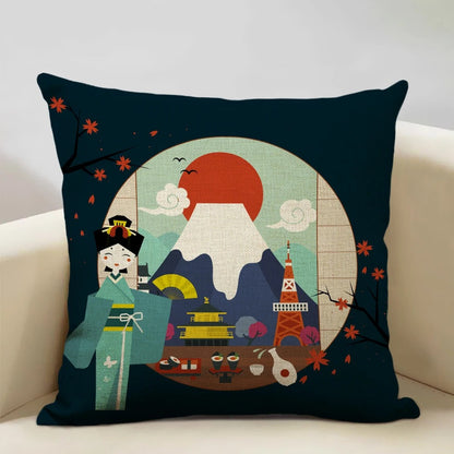 Beautiful Mount Fuji Decorative Pillow Cover