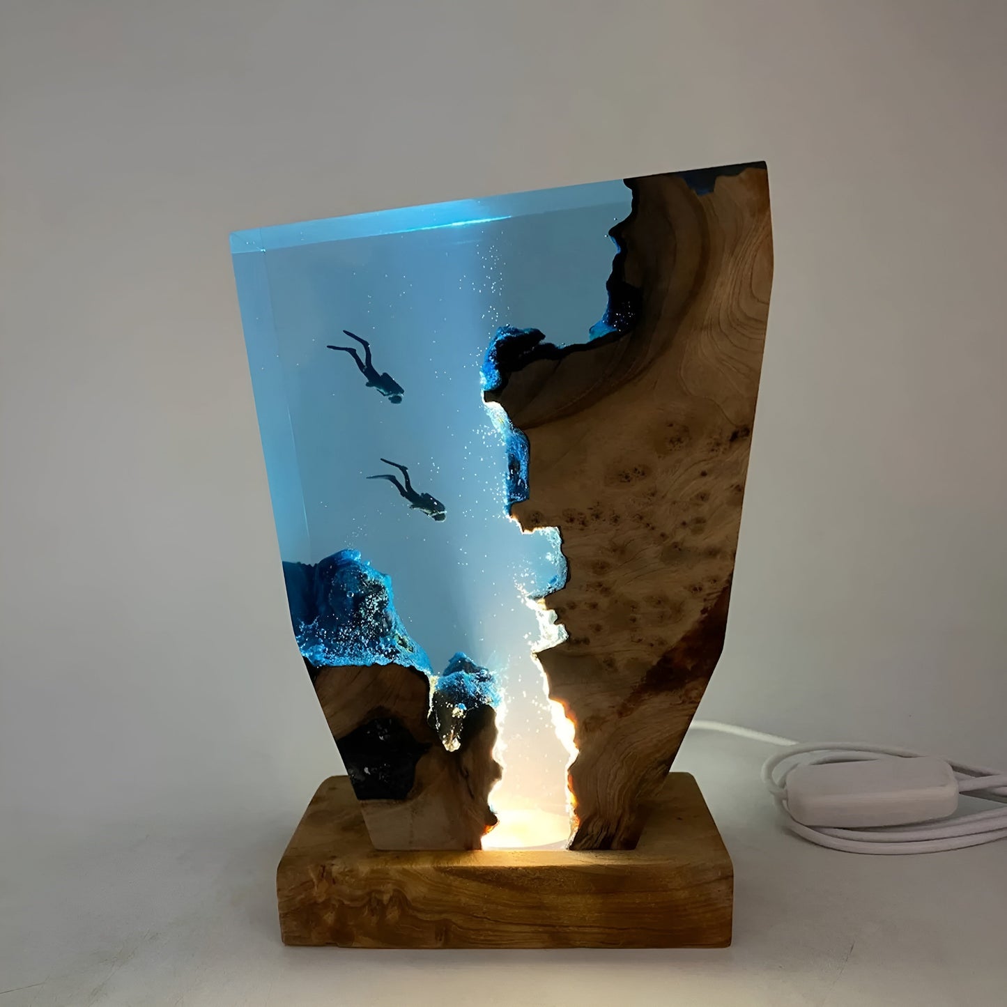 Coastal Glow Modern LED Table Lamp with USB Charger