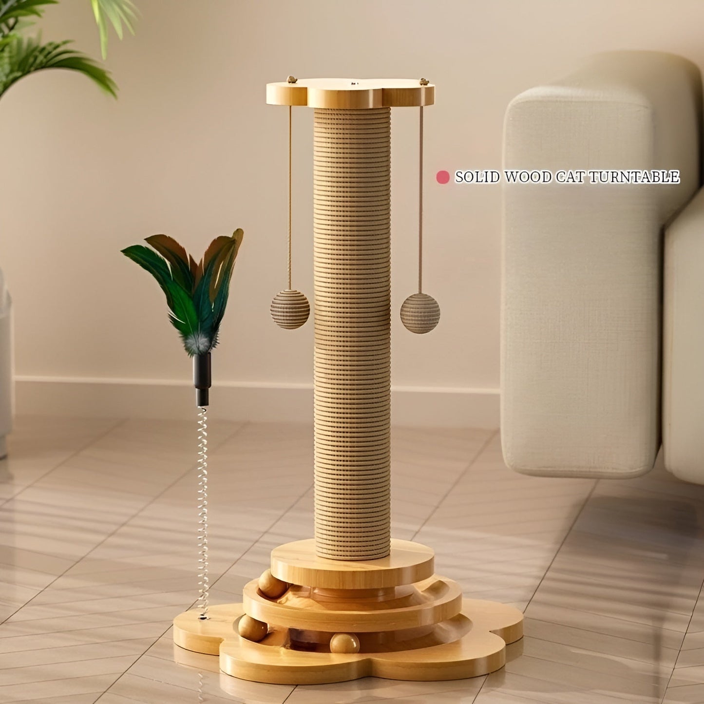 Fun Wooden Cat Toy for Active Play