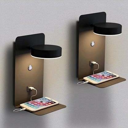Sleek LED Wall Light with USB Charger