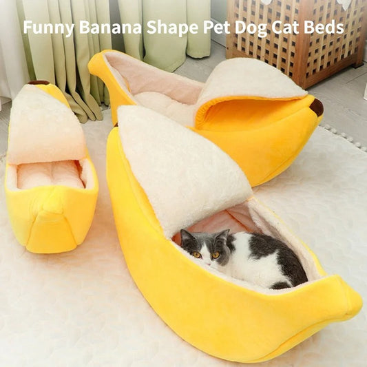 Comfy Banana Shaped Cat Bed - Befez