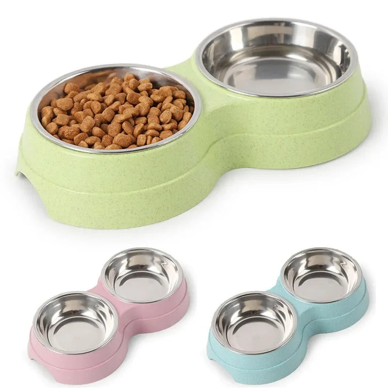 Double Stainless Steel Pet Food Bowls - Befez