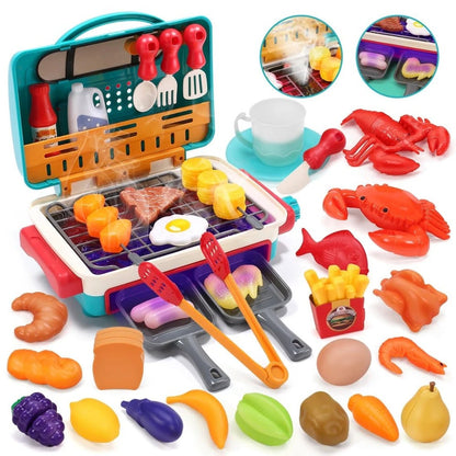 Fun Kids Play Kitchen BBQ Grill with Smoke Effect
