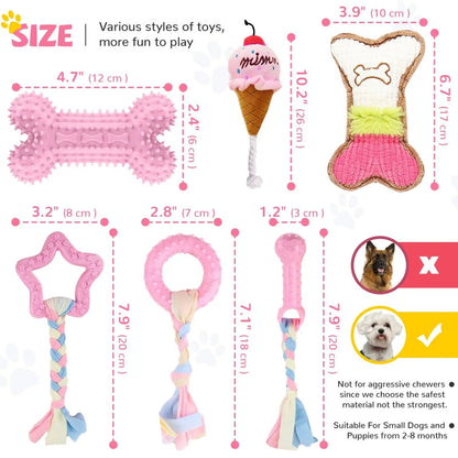Cute Dog Chew Toys 6 Piece Set