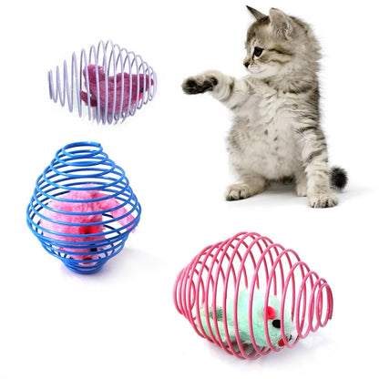 Fun Cat Toy Balls with Fuzzy Mice Inside